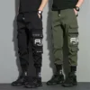 Fashion Multi Pocket Drawstring Cargo Pants Men's Casual Cargo Pants For Summer Autumn Outdoor Hip Hop Sweatpants Men Women 1