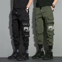 Fashion Multi Pocket Drawstring Cargo Pants Men's Casual Cargo Pants For Summer Autumn Outdoor Hip Hop Sweatpants Men Women 1