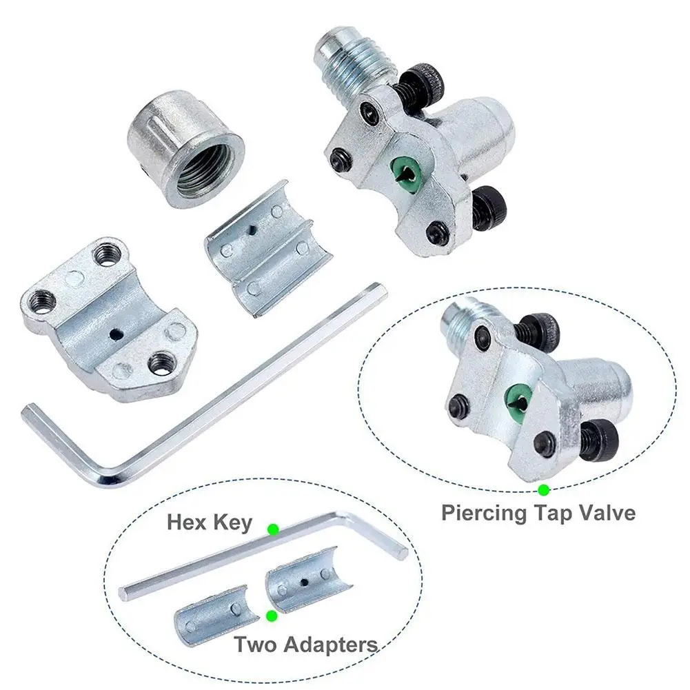 BPV-31 캡 밸브 키트 액세서리 BPV31 BPV31D 먼지 캡 포함 아연 합금 피어싱 탭 냉장고 에어컨 부품 고정 도구