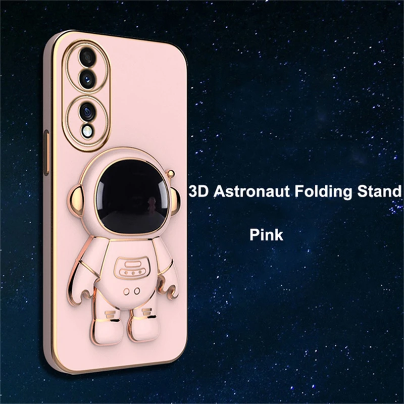 for Honor 70 Pro Funda de silicona con soporte de astronauta, a prueba de  golpes, para Honor 70 Pro Plus con bonita funda para mujer con diseño (rosa)