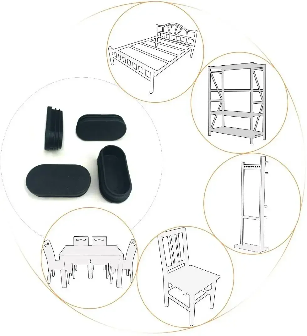 Hardwood Floor Protector Oval Plastic Plugs Pipe Table Chair Stool Leg Tubing End Cap Tube Pipe Inserts Plug Dust Cover 40pcs