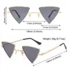 Triangular Small Hippie Sunglasses Metal Frame UV400 Protection Sun Glasses for Women & Men Tinted Colorful Lens Punk Shades 6