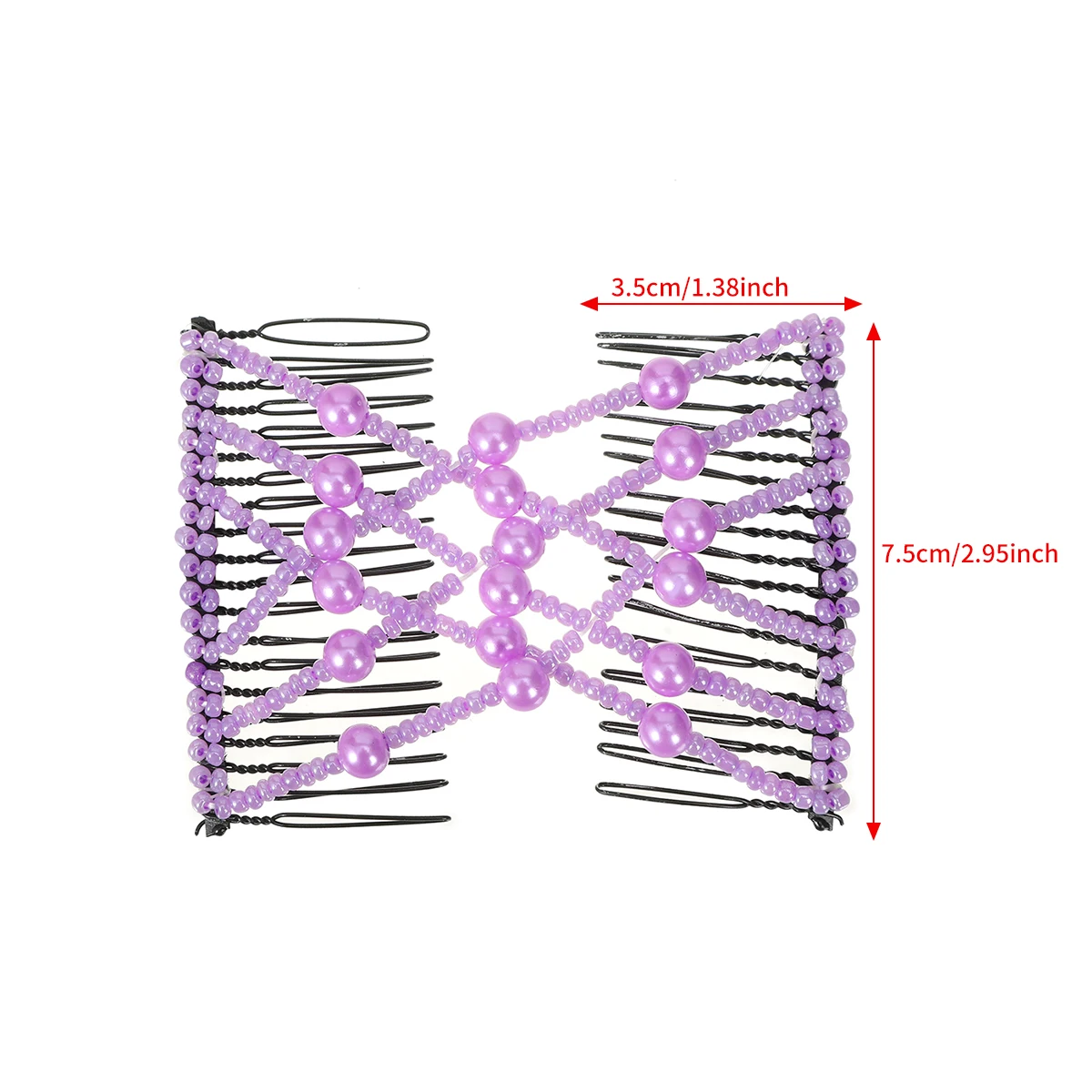 Pearl Plate Hair Double-Row Comb Hair Comb Large Temperament Hairpin Clip Fixed Hair Hairpin Female Back Of The Head Headwear