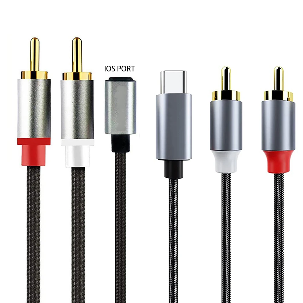 Câble Adaptateur Audio Y USB-C Vers Double RCA Mâle - 1 Mètre, Pour Diviser Un Signal Stéréo !