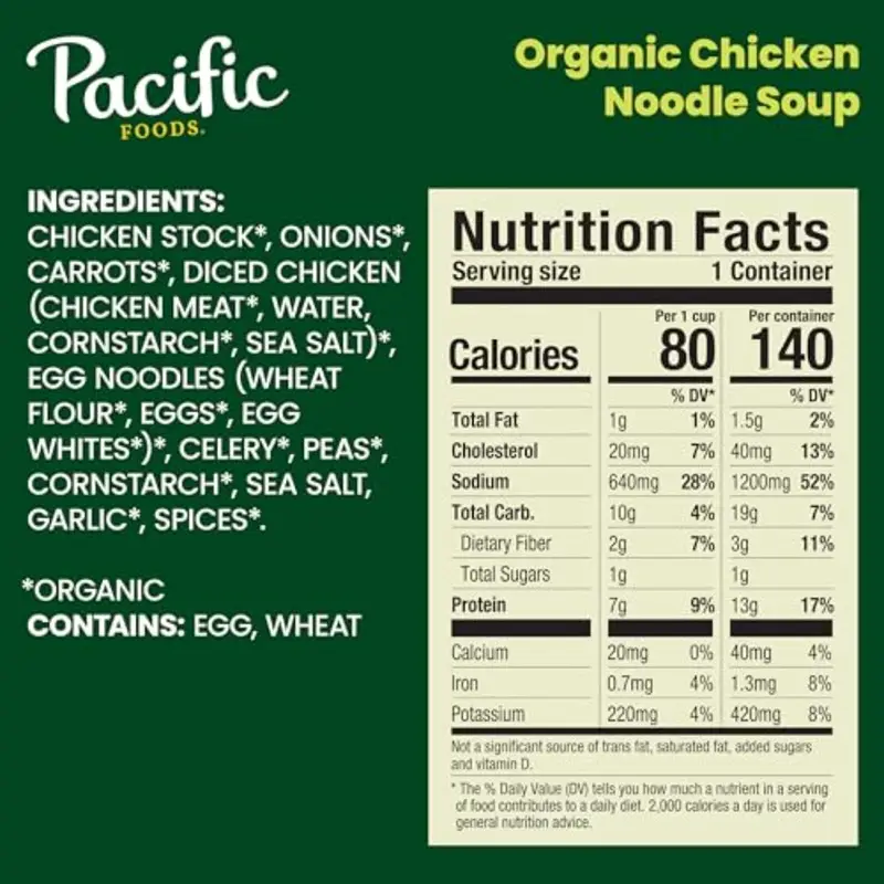 Pacific Foods Organic Chicken Noodle Soup 16.1 oz Can Pack of 12 - Image 2