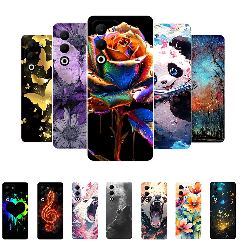 Floral Panda Soft TPU Silicone Protective Phone Case