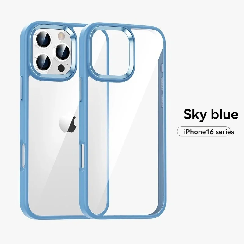 Luxury Transparent Phone Case with Metal Buttons - Desert Titanium Gold Cover