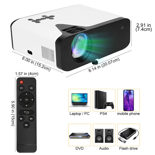 Mini Portable Projector 4500 Lumens Video Projectors with Speaker VGA USB AV  TF Card Audio Home Theater Cinema Video Player - AliExpress