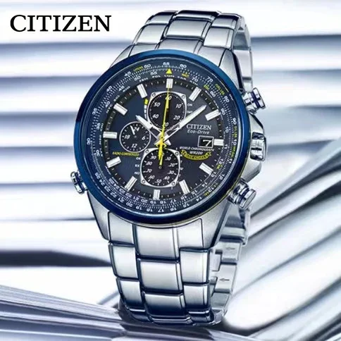 CITIZEN-reloj de cuarzo de lujo para hombre, cronógrafo automático de acero inoxidable, multifunción, resistente al agua, con calendario