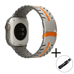 Luxury Titanium Metal Business Watch Strap - 42 44 45 49(S10)46mm (Titanium Orange)