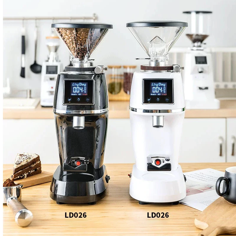 Coffee Grinder 60mm Stainless Steel Conical Grinding Disc Touch Operation Timing Quantitative Electric Espresso Coffee Mill
