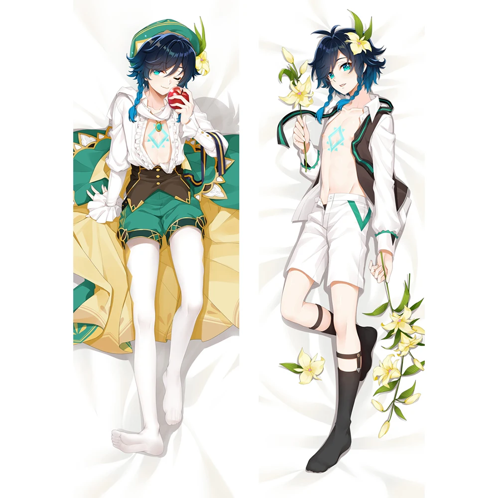 180 см Genshin Impact Barbatos Dakimakura Двусторонняя обнимающая подушка для тела Чехол mondstart Venti наволочки для подушек
