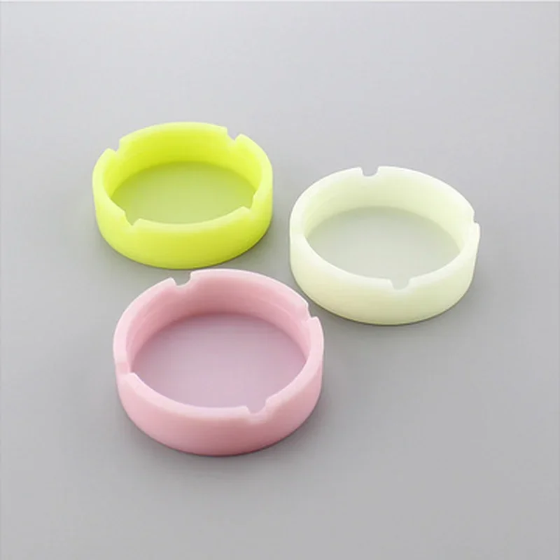 Round Square Luminous Silicone Ashtray portable ashtray cigarettes ashtray silicone ashtray stainless steel ashtray metal ashtray ceramic ashtray glass ashtray Desktop Carrying Case
