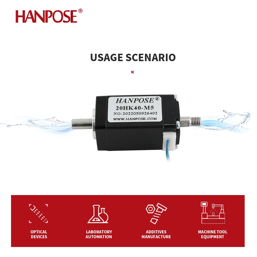 HANPOSE 20HK40-M5 0.8A 0.03N.M 중공 이축 20 스테퍼 모터 3D 프린터 부품용 Nema8 스테퍼 모터