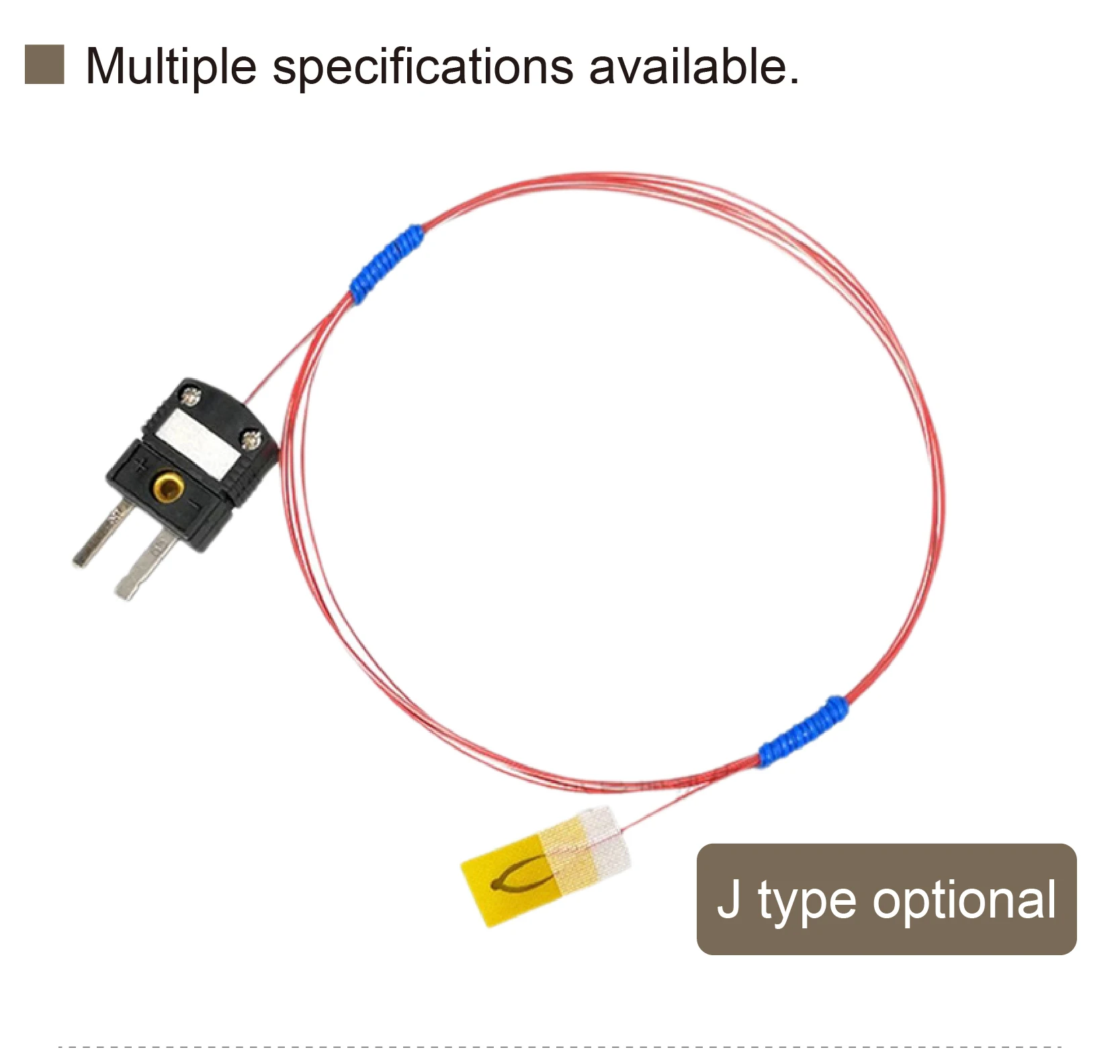 K T J Type Surface Mount Adhesive Thermocouple Probe Thin Film Stick-on Sensor 0