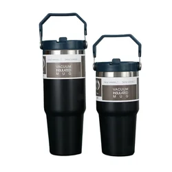 Sleek Stainless Steel Portable Insulated Water Cup - 900ML (Black)