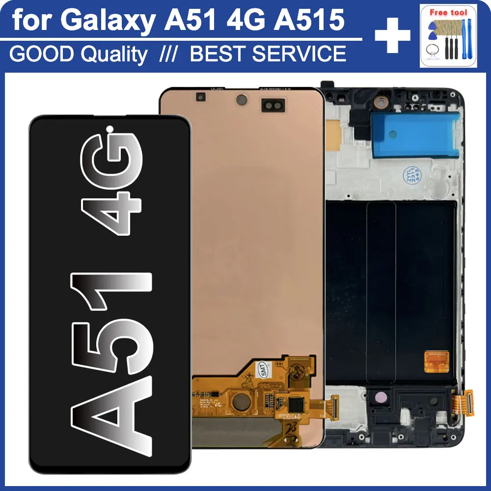 

Tested Super AMOLED for Samsung A51 LCD Screen for Galaxy A51 A515F LCD Display Touch Screen Replacement Assembly with Footprint