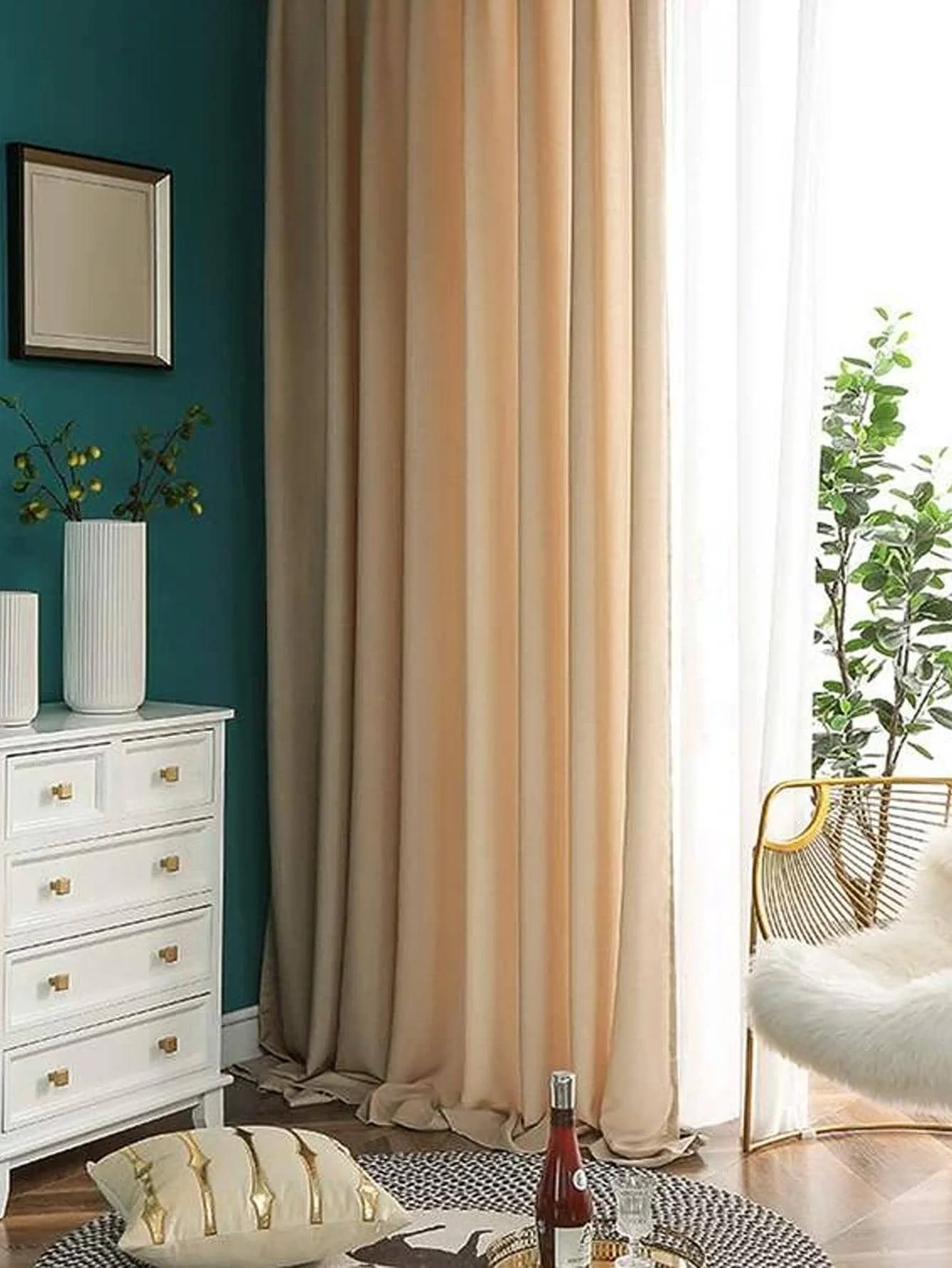 Japanese Style Log Wind Gauze Curtain 1PC Curtains for Living Room Bedroom Balcony 2