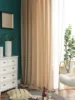 Japanese Style Log Wind Gauze Curtain 1PC Curtains for Living Room Bedroom Balcony 2