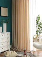 Japanese Style Log Wind Gauze Curtain 1PC Curtains for Living Room Bedroom Balcony 2