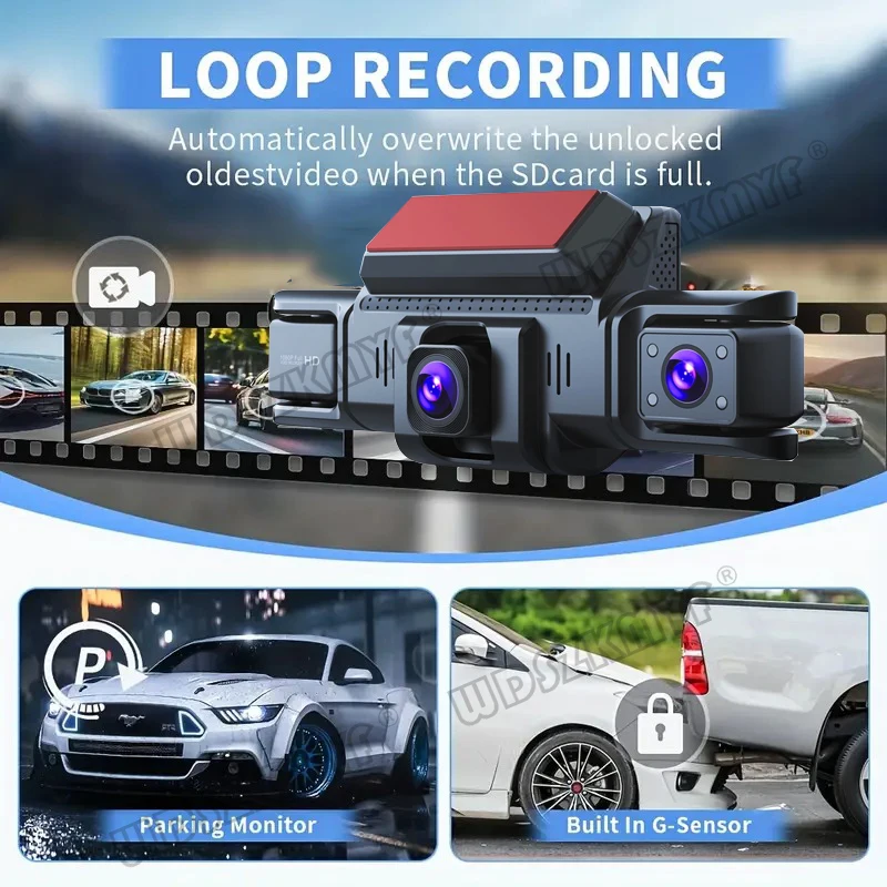 1080P DashCam for Car DVR 3/4Lens Video Recorder Front Right Rear View Night Vision Black Box 24H Parking Monitor Car Assecory