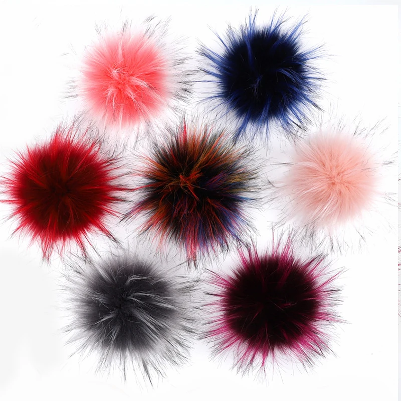 1pc Colorful Imitation Fox Hair Ball Pom Pom Plush Ball Phone Keychain Bag Pendant Woolen Jewelry Knitted Hat Diy Fur Accessory