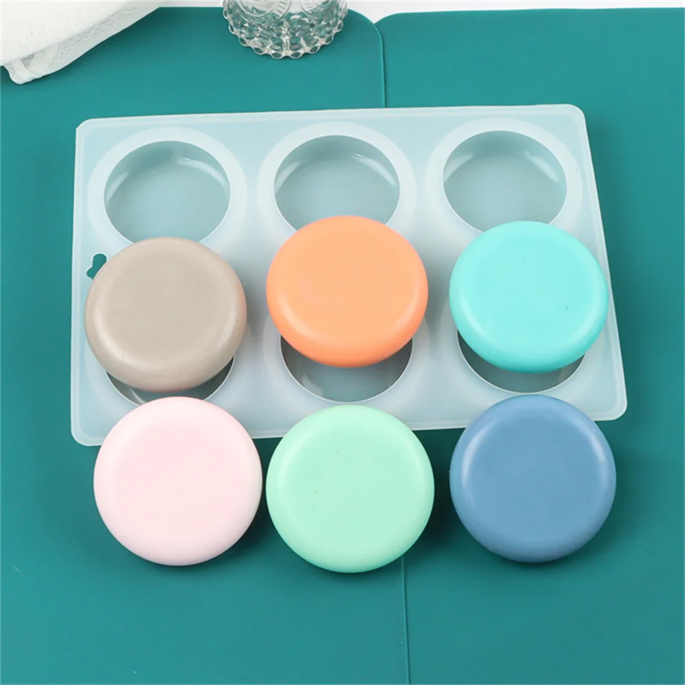 6 Holes Round Oval Silicone Soap Molds DIY Flat Bottom Ball Cylinder Handmade Soap Molds Circle Aromatherapy Silicone Mold