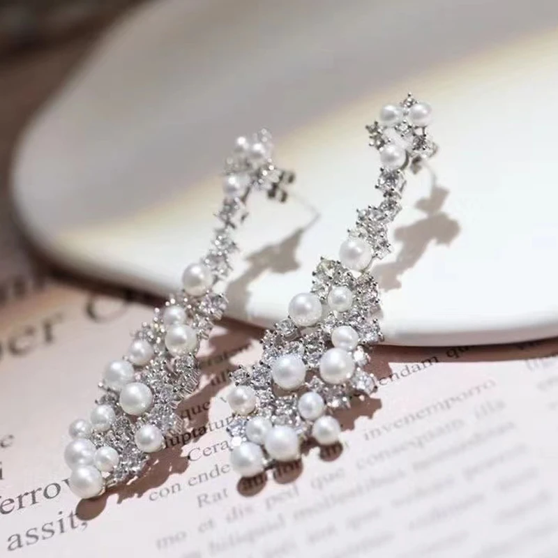 

Серьги из серебра 925 пробы с натуральным пресноводным жемчугом, 2-3 мм