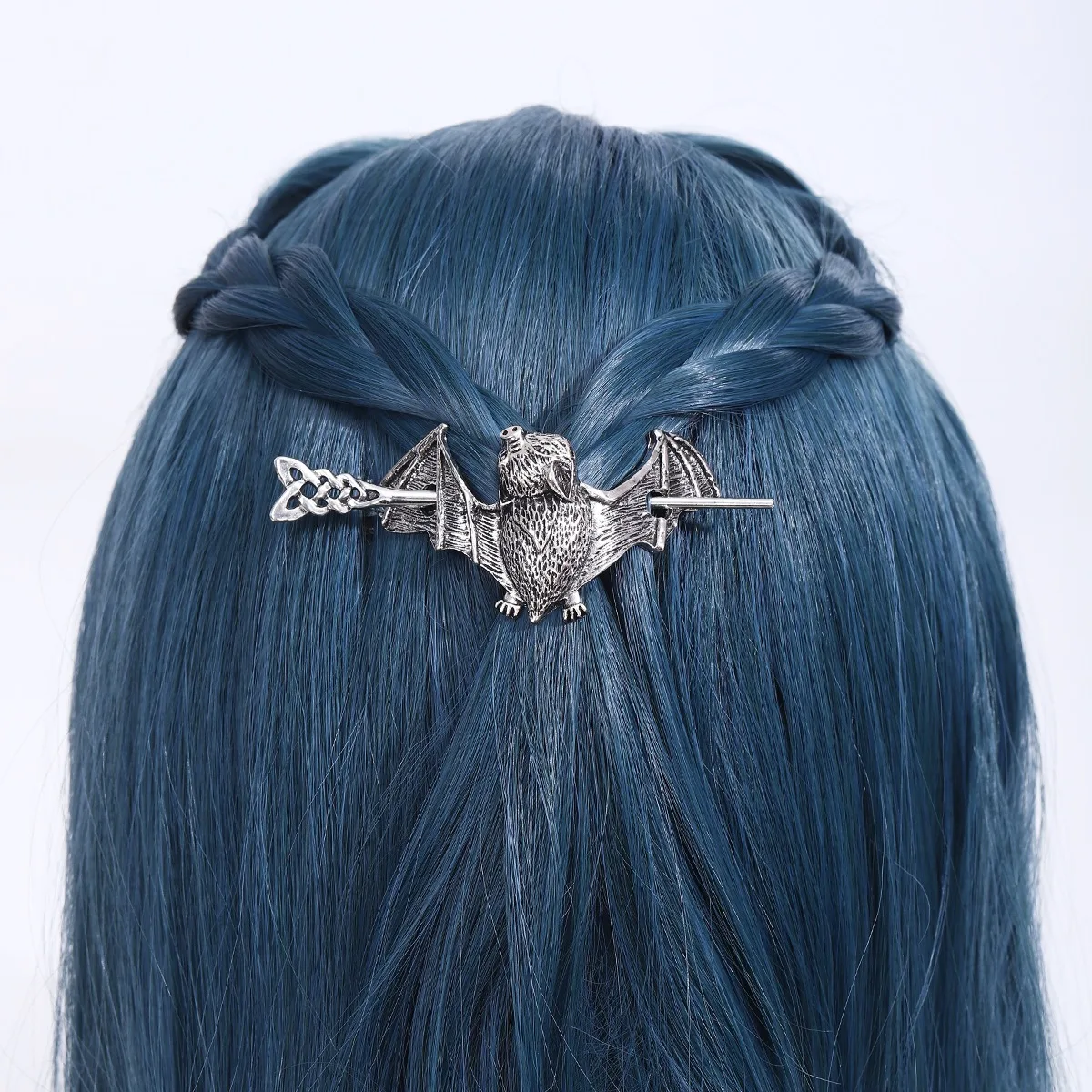 Modische Retro Gothic Fledermaus Weibliche Haar Clip Metall Haar Stick Viking Hexe Cosplay Weibliche Haar Schmuck Geschenk Haar Zubehör – Detail 6