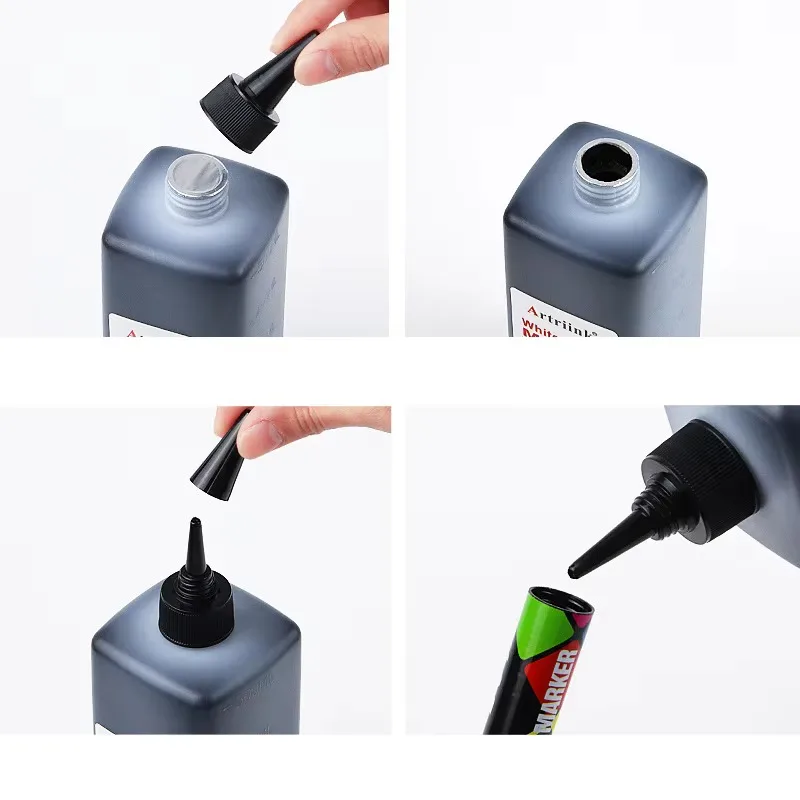 500ml 화이트보드 마커 리필 잉크 ? 검정/빨강/파랑, 매끄러운 표면 필기, 쉽게 지워짐, 사무실, 학교, 가정용 저취성