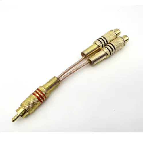 RCA Audio Cable 3 way 1 Male to 2 Female RCA Y Splitter Adapter for Speaker Amplifier Sound RCA to 2X 3X RCA Male Female — view 2