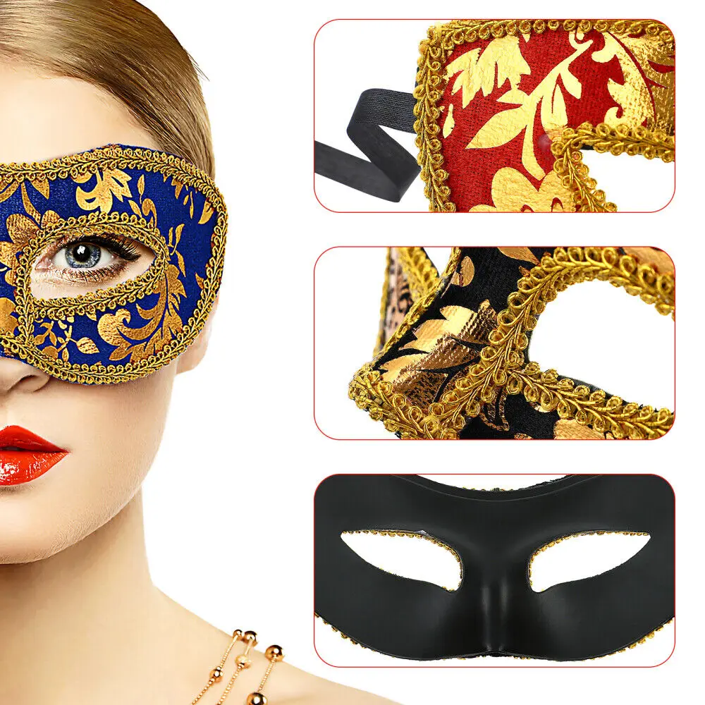 Mardi Gras Carnival Venetian Masks Masquerade Half Face Party 7/14/28Pcs