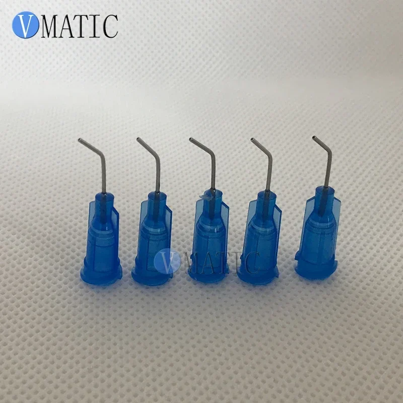 100Pcs 22G 0.5'' Tube 45 Degree Bend Bent Glue Dispensing Stainless Steel Dispenser Needle Tips 1/2 Inch