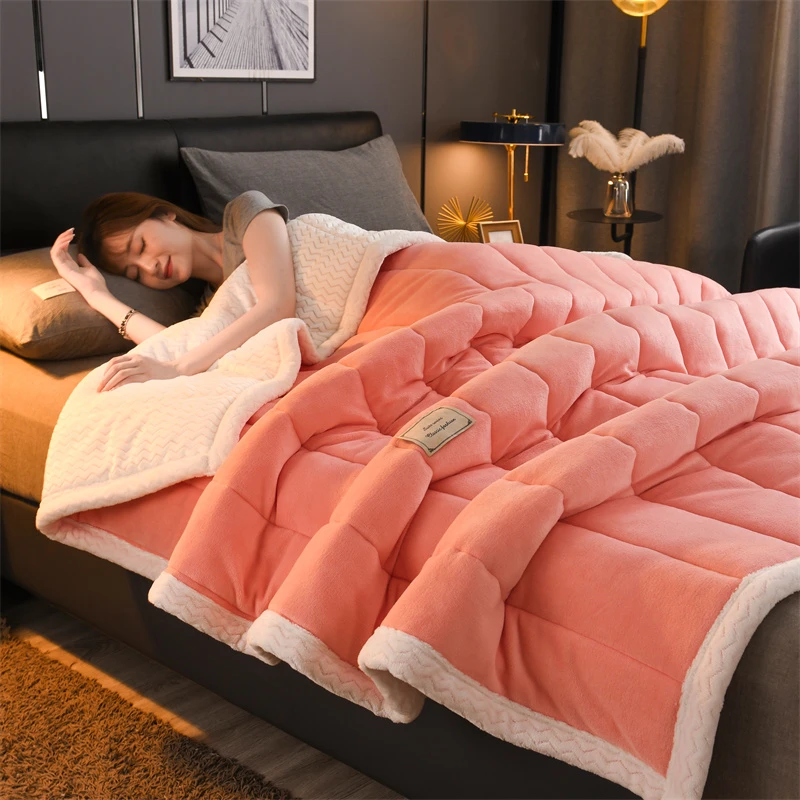 1pc Comforter for Spring Thicken Blanket Home Sofa 봄이불 Pink Blankets