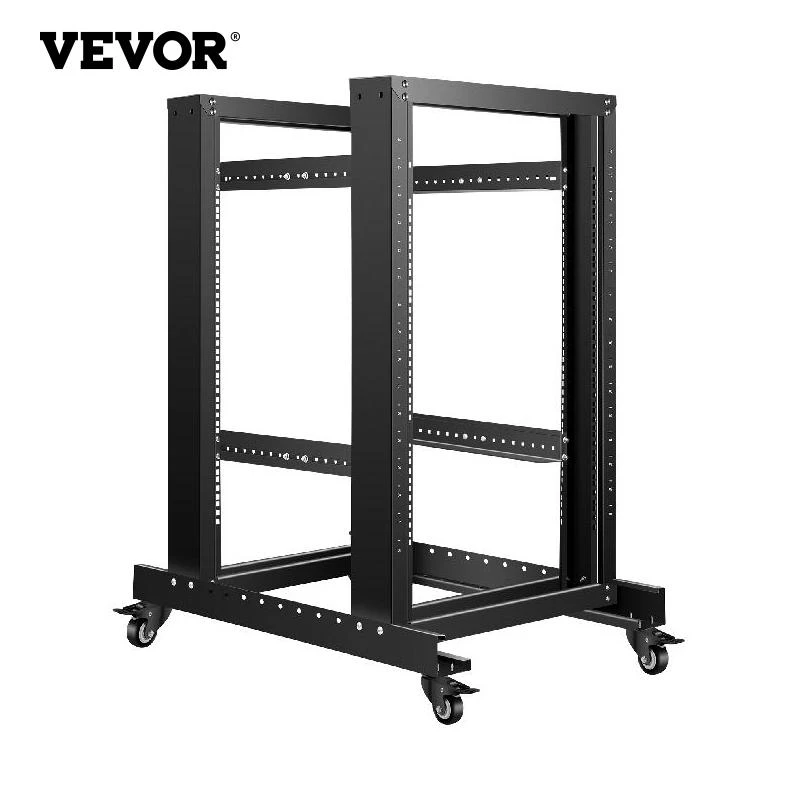 best tool backpack VEVOR 4 Post IT Open Frame Server Rack 15/27 U Design Cold-Rolled Steel Warehouse Shelf With Casters for Audio Network Equipment mechanic tool bag