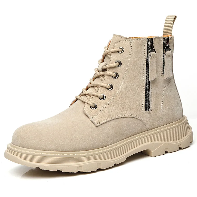 

Ботильоны мужские из натуральной кожи, дизайнерские боевые ботинки на молнии, Повседневная Уличная обувь для инструментов, мотоциклетные ботинки, весна-осень