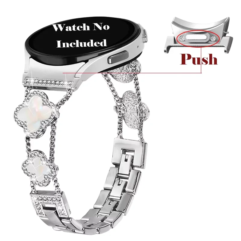 Elegant Stainless Steel Diamond Bracelet Strap
