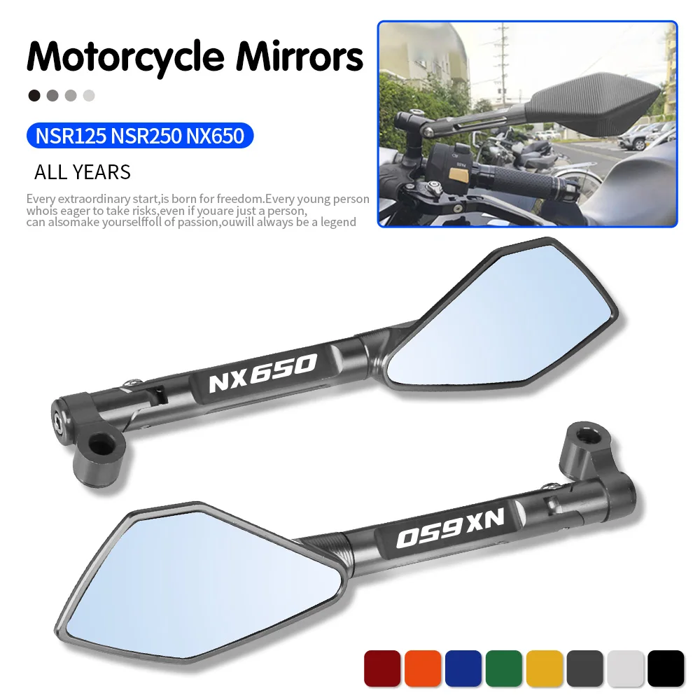 

Universal Motorcycle ALUMINUM Rearview Side Mirrors 8mm 10mm For HONDA NSR125 NSR 125 NSR250 NSR 250 NX650 NX 650 J-XDOMINATOR