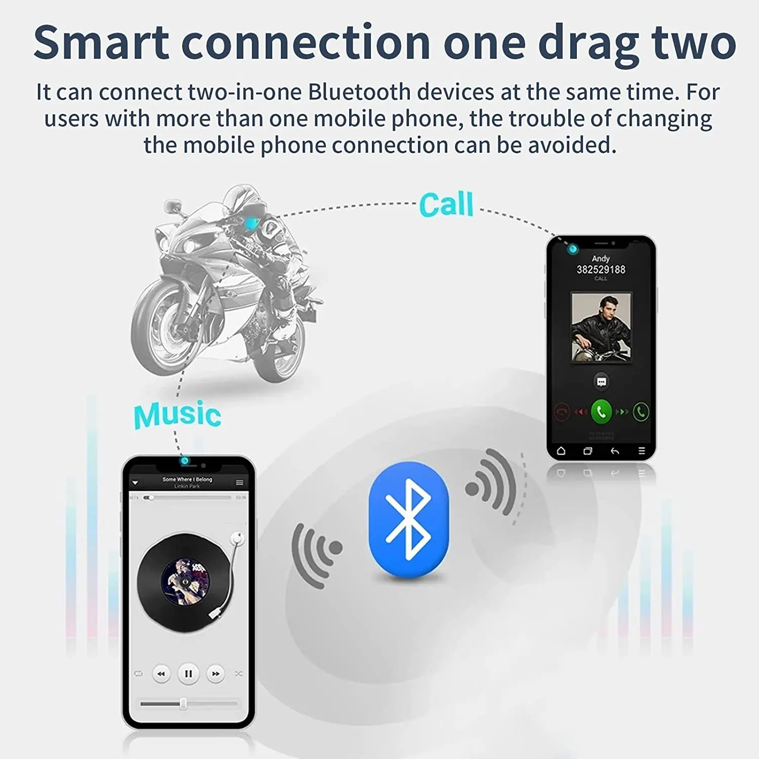 NYF Bluetooth Motorcycle Helmet Headset Wireless