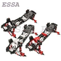 1/10 SCX10 II Carbon Fiber Chassis Rail Metal Frame RC Model Simulation Climbing Upgrade Car Refit Kit Parts with Portal Axles 1