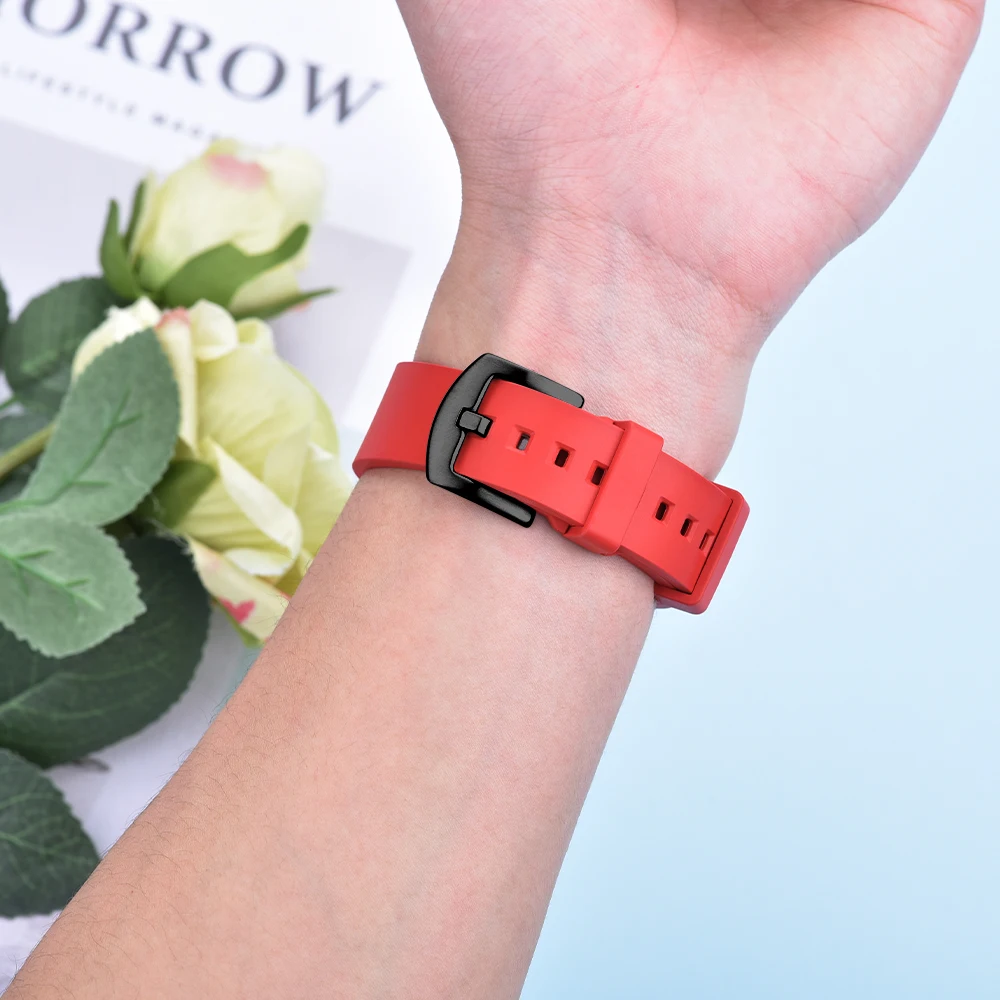 FKM 고무 시계 밴드 7 SE 6 5 4 38mm 42mm Correa 팔찌 시계 액세서리 iwatch 40mm 44mm 41mm 45mm
