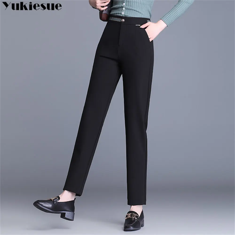 

Spring Autumn Women High Waist Fashion Trousers Female Casual Simple Solid Korean Style Pant Elegant simple Pants Office Ladies