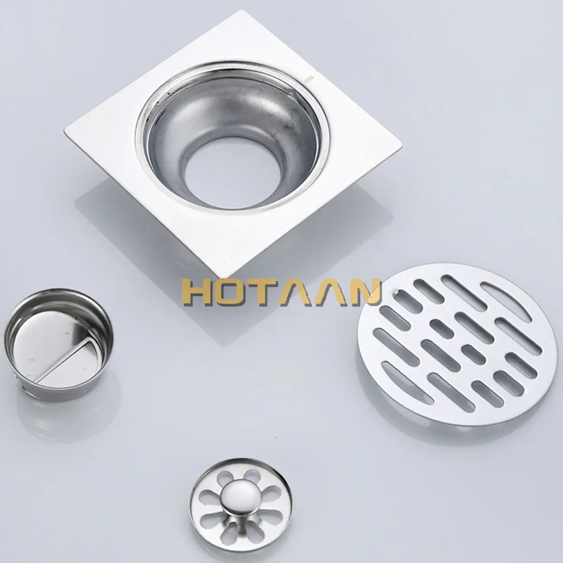 Shower Drain Shower Drain Thick SUS 304# Stainless Steel Floor Drain Bathroom Toilet Kitchen Balcony Dedicated To prevent odor