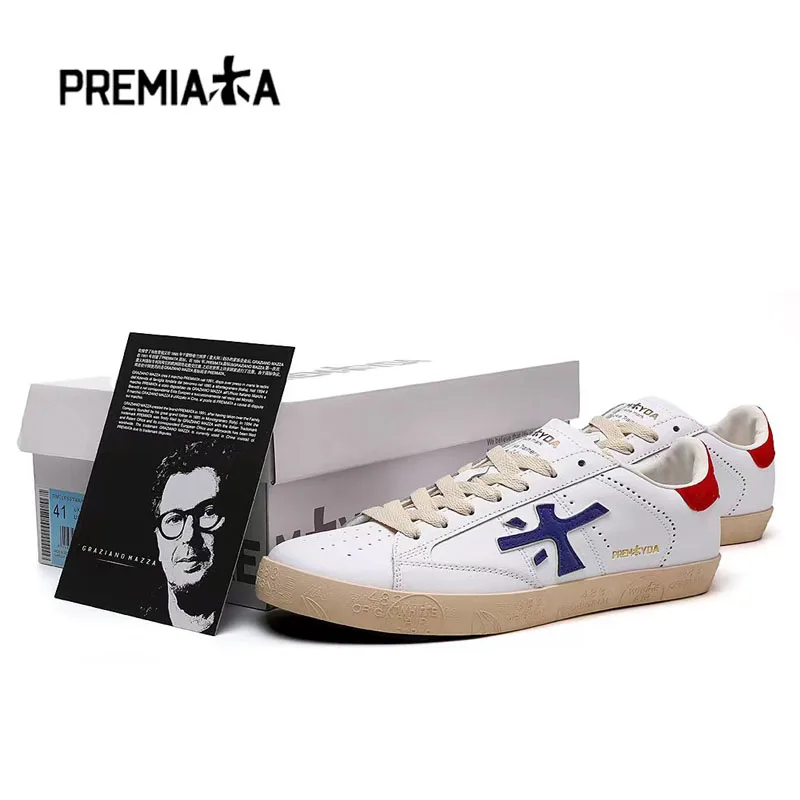 

Premiata Shoes Original Men's Casual Sneakers Tenis Lightweight Breathable Flat Lace-Up Business Tenis Masculino for Sports Men