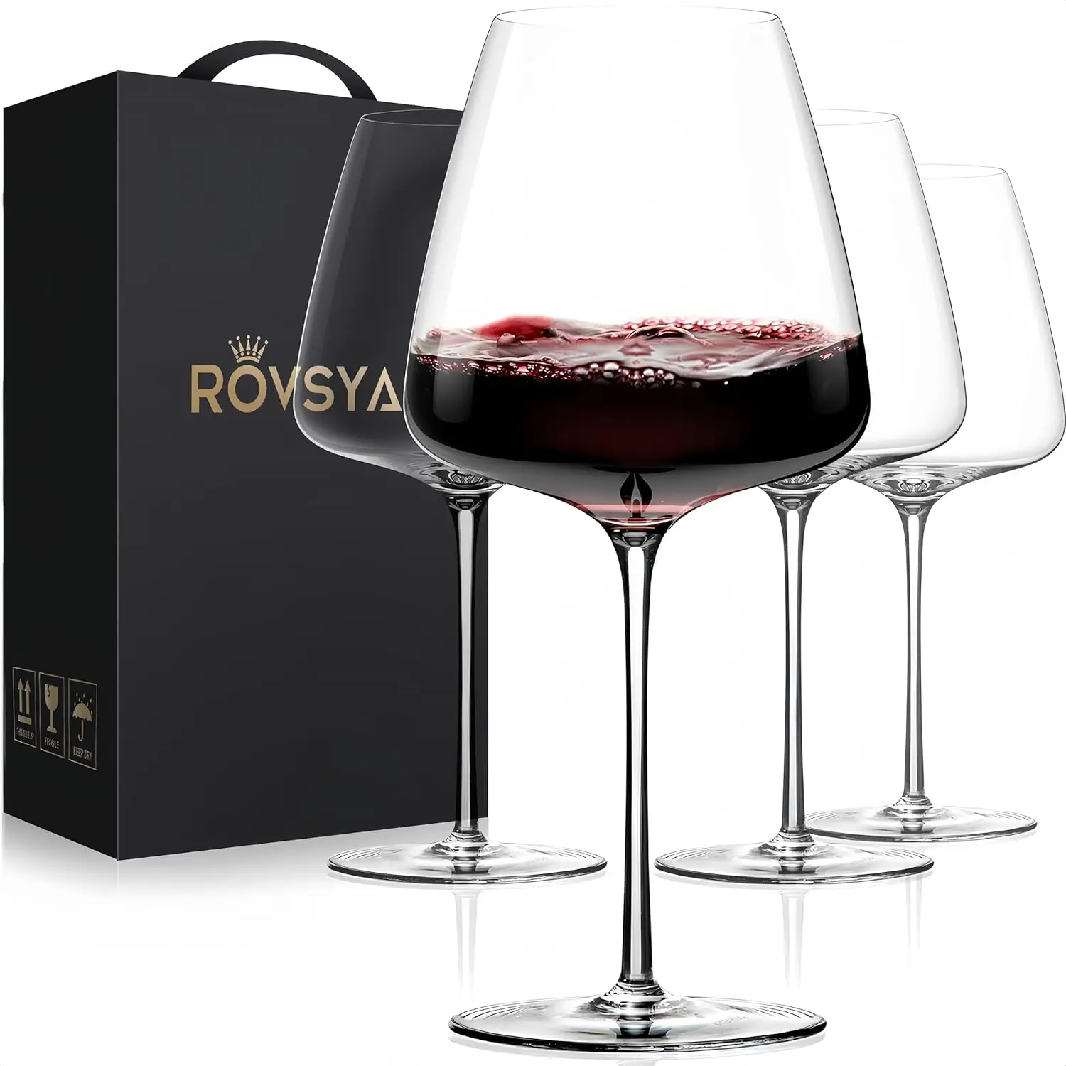 Hand Blown Burgundy Glass Set 1