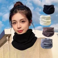 Solid Color Short Velvet Scarf for Women Winter Warm Fake Collar Cover Unisex Cycling Neck Protection Scarves Plush Neckerchiefs 2