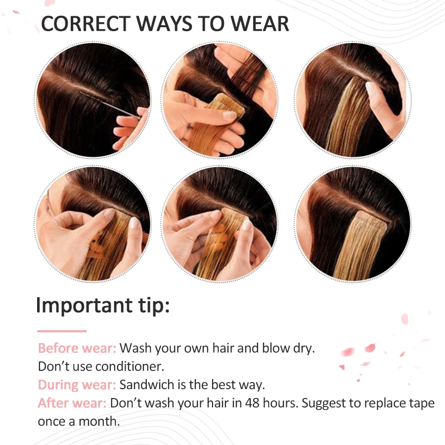 Vlasy Tape in Human Hair Extensions 12" 16" 20" 24" Tape Hair Extension Straight 8/16PCS PU Skin Invisible Adhesive
