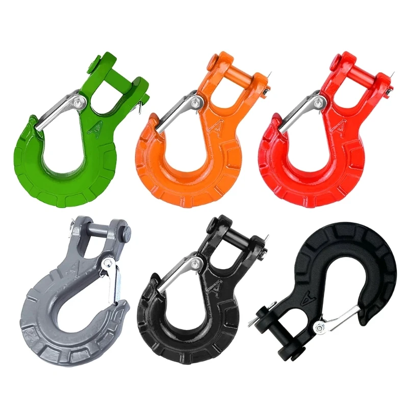 

3/8Inch Clevis Slip Hook,Grade70 Hook with Safety Latches, Clevis Rigging Tow Winch Trailer for Transport Capacity 6613lbs F1CF