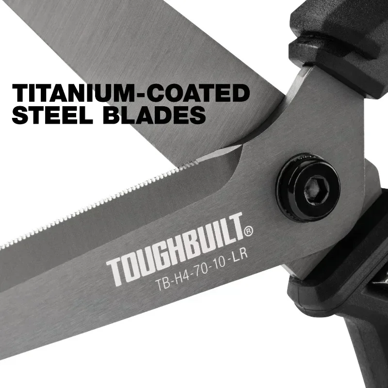 Genuine TOUGHBUILT TB-H4-70-10-LR 5-in Micro-serrated Open Handle Spring Assisted Scissors Hand Tools 3