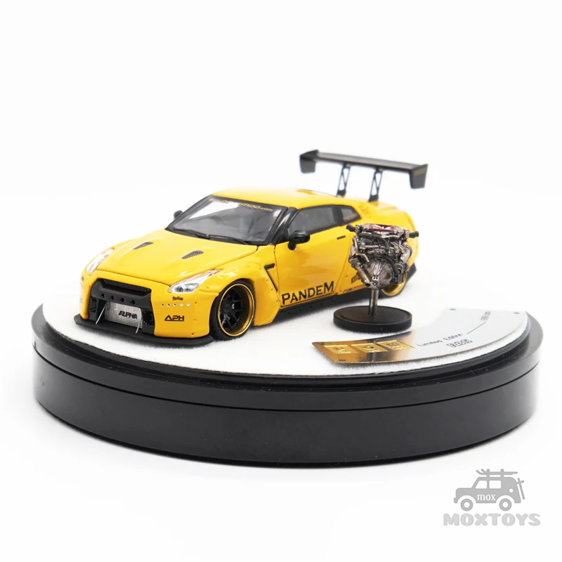 1999台限定PGM PANDEM R35GTR64/1 PGM 1:64 Nissan GT-R R35 Pandem Rocket Bunny Yellow with